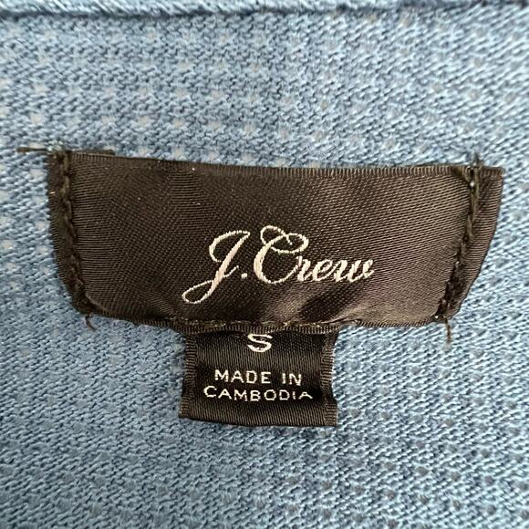 J Crew Polo Shirt Womens Sze S Blue Textured Knit Short Sleeve Classic Collared - Picture 2 of 8